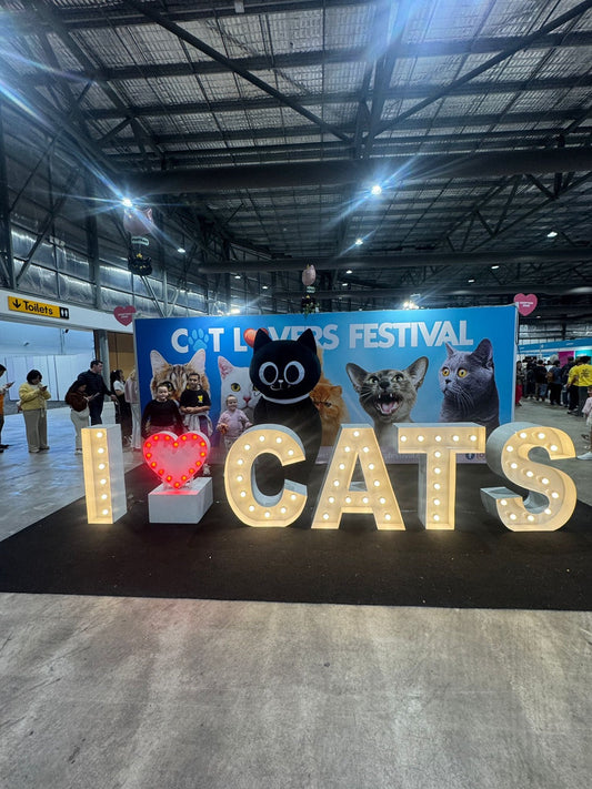 I love cats marquee sign at the Cat Lovers Festival, CATPAK
