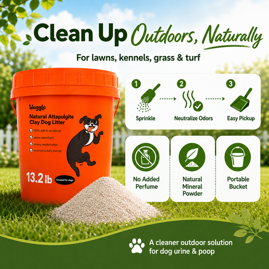 Waggle Natural Attapulgite Dog Waste Neutralizer — clean up outdoors, naturally