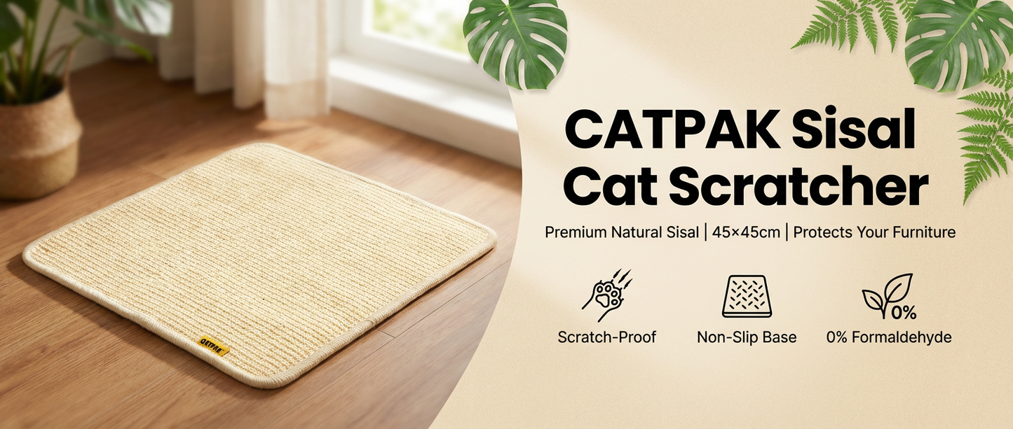 100% Premium Sisal Cat Scratching Mat Stops Furniture Damage!