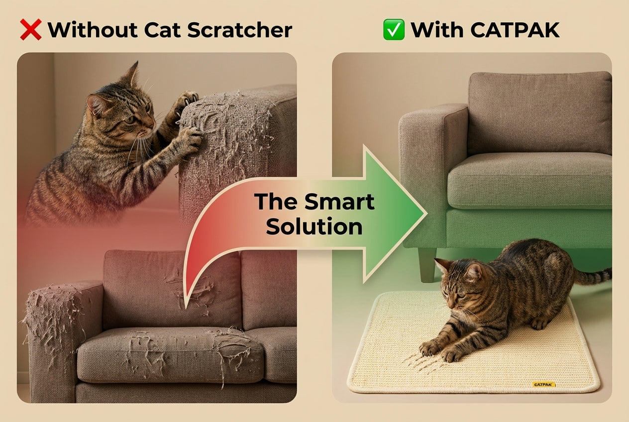 100% Premium Sisal Cat Scratching Mat Stops Furniture Damage!