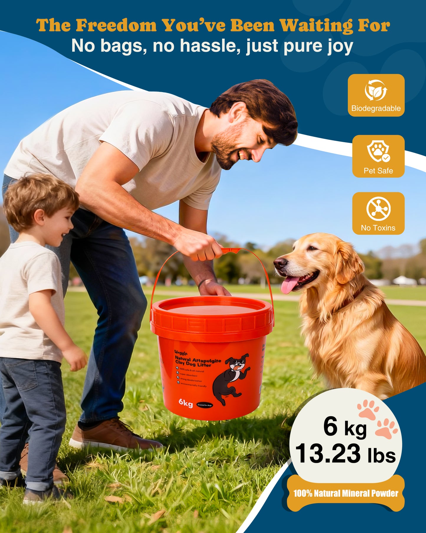 Waggle 100% Natural Mineral Attapulgite Dog Litter