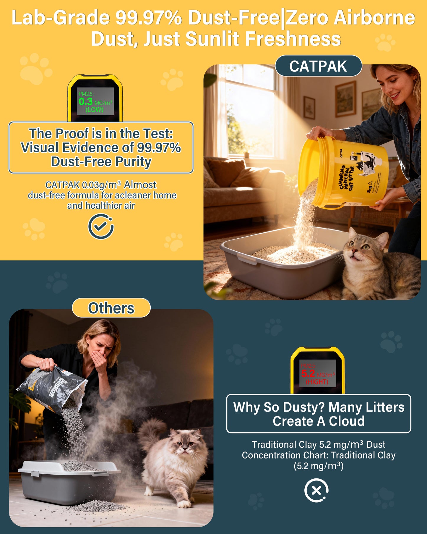 【2 Tubs Special】100%  Natural Mineral Attapulgite Cat Litter | 2nd Bucket at Half Price