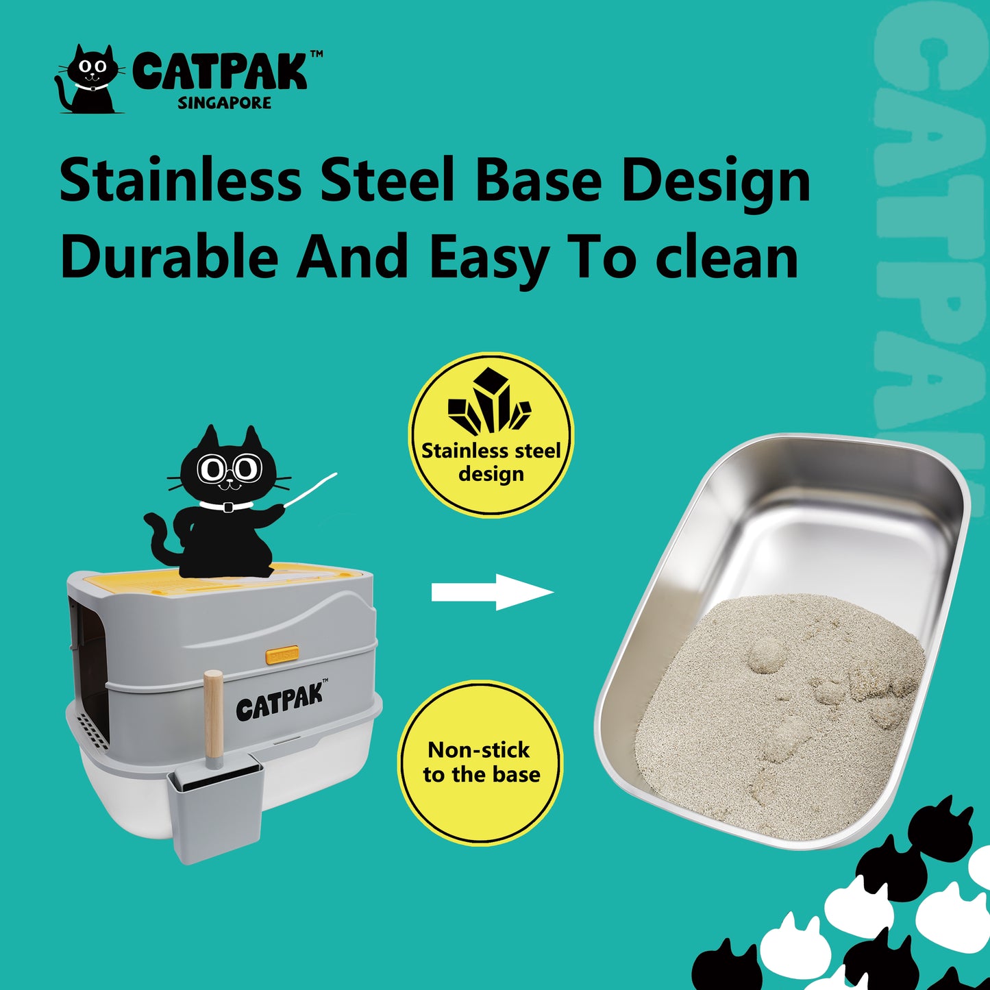 Stainless Steel Cat Litter Box | Easy to Clean & Odor-Resistant