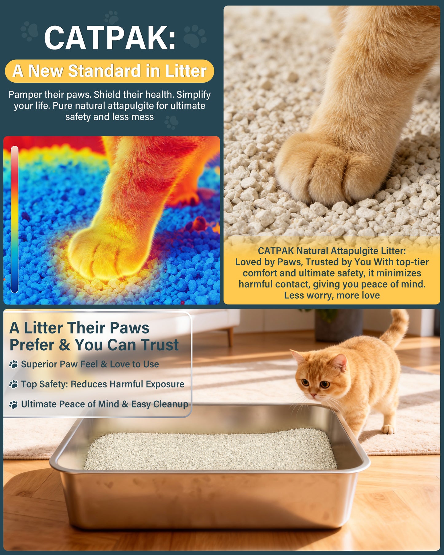 【2 Tubs Special】100%  Natural Mineral Attapulgite Cat Litter | 2nd Bucket at Half Price